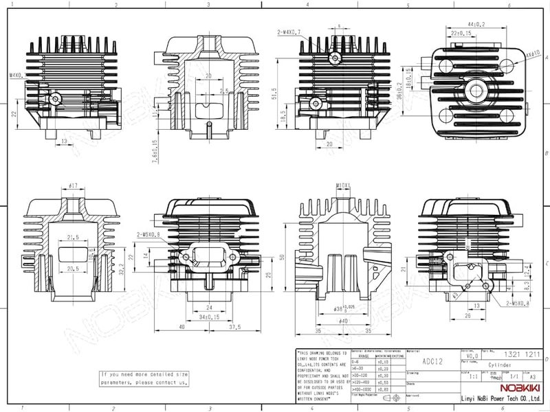 NOBE 32cc Cylinder Head&Piston Kit for 1/5 HPI KM ROVAN Baja Losi 5ive T FG BM GoPed RedCat Fit for 32CC FLMLF - Image 2